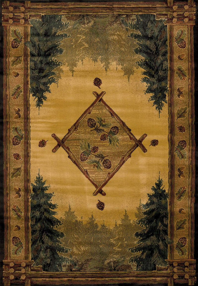 Rugs Cheap Large Rugs 94" x 126" x 0.45" Lodge Polypropylene Oversize Rug 9331 HomeRoots