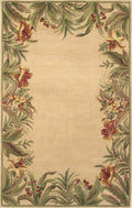 Rugs Cheap Rugs 3'6" x 5'6" Wool Ivory Area Rug 2740 HomeRoots