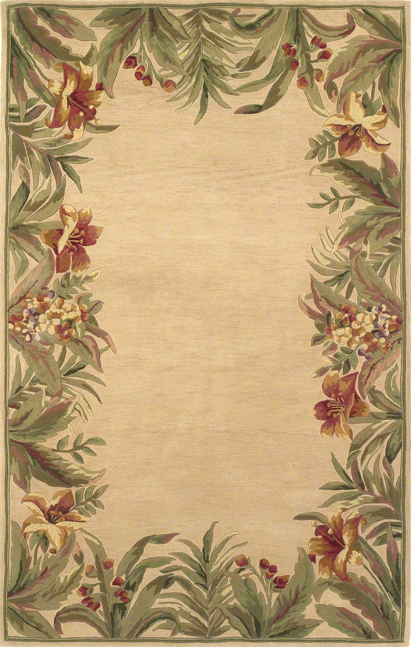 Rugs Cheap Rugs 3'6" x 5'6" Wool Ivory Area Rug 2740 HomeRoots