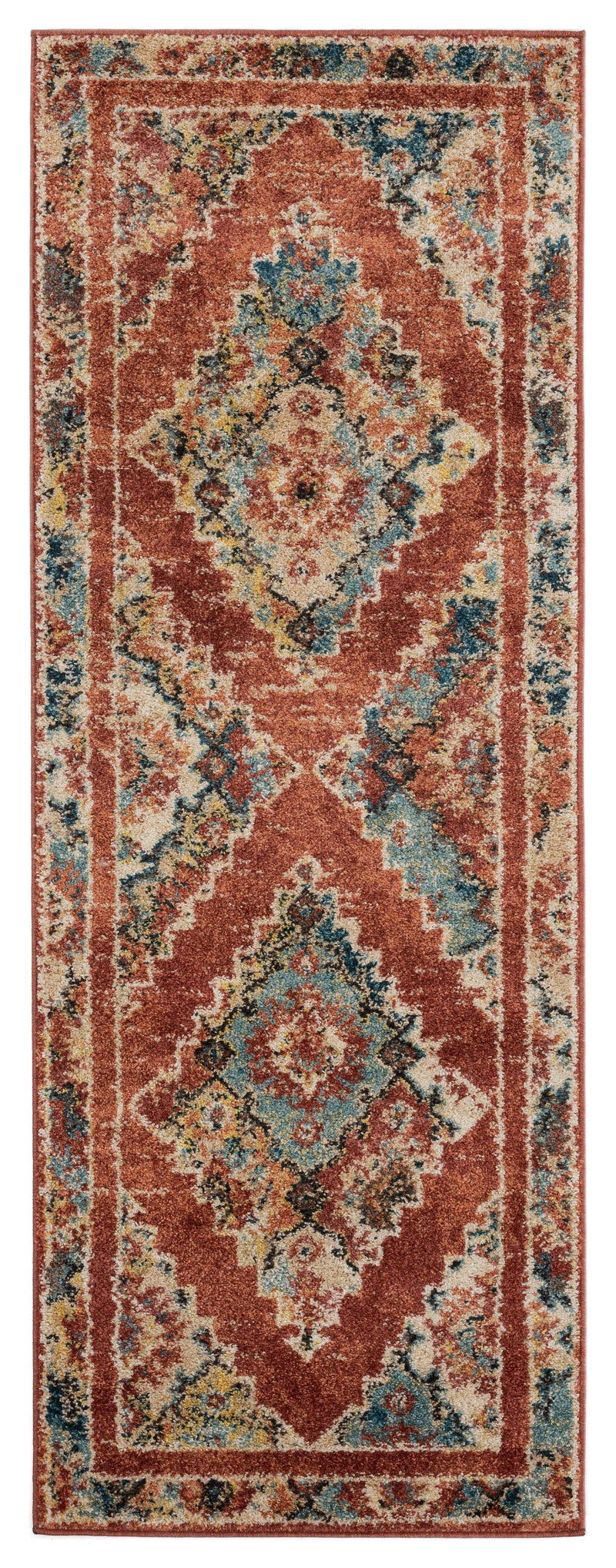 Rugs Cheap Rugs 31" x 86" x 0.37" Brick Olefin Frieze Runner Rug 9750 HomeRoots
