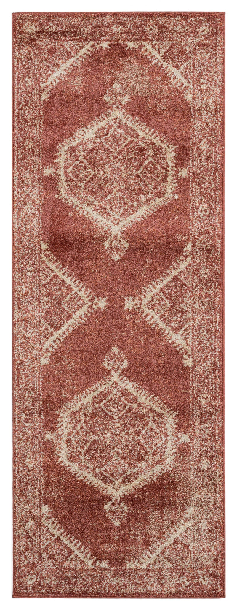Rugs Cheap Rugs - 31" x 86" x 0.37" Brick Olefin Frieze Runner Rug HomeRoots