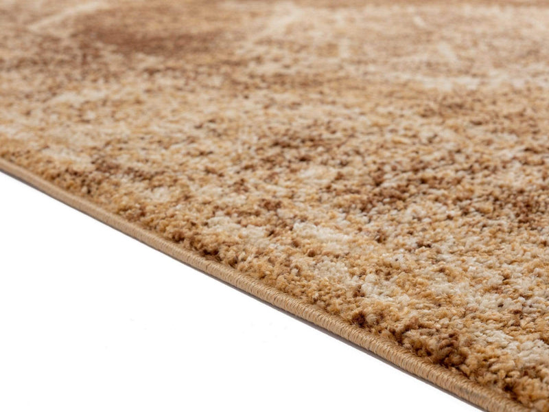 Rugs Cheap Rugs - 31" x 86" x 0.37" Light Brown Olefin Frieze Runner Rug HomeRoots