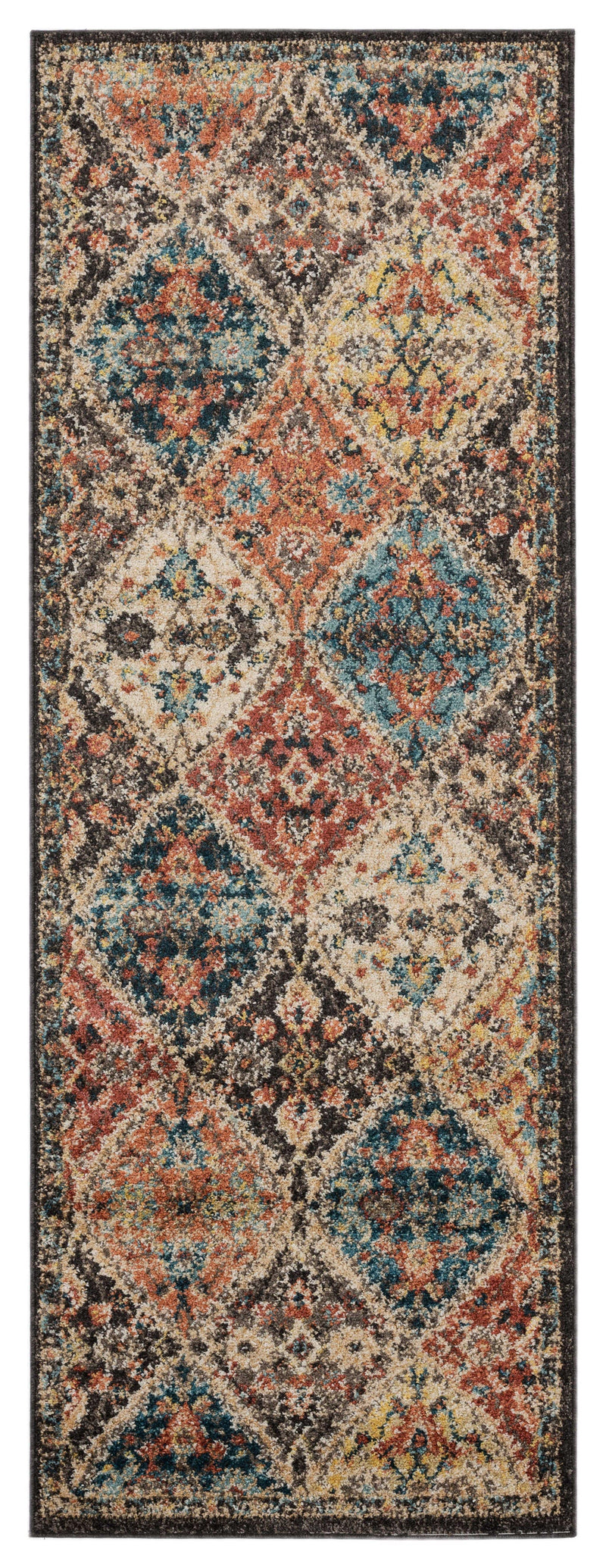 Rugs Cheap Rugs 31" x 86" x 0.37" Multi Olefin Frieze Runner Rug 9743 HomeRoots