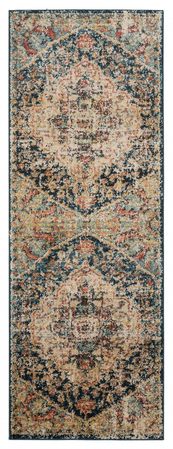 Rugs Cheap Rugs - 31" x 86" x 0.37" Multi Olefin Frieze Runner Rug HomeRoots