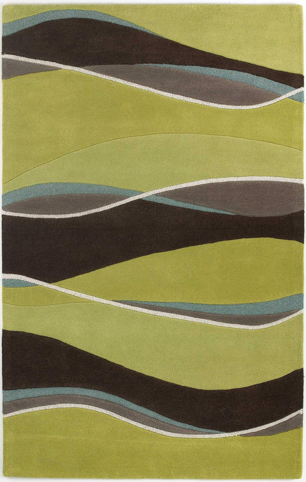 Rugs Cheap Rugs - 5' x 8' Wool Lime/Mocha Area Rug HomeRoots