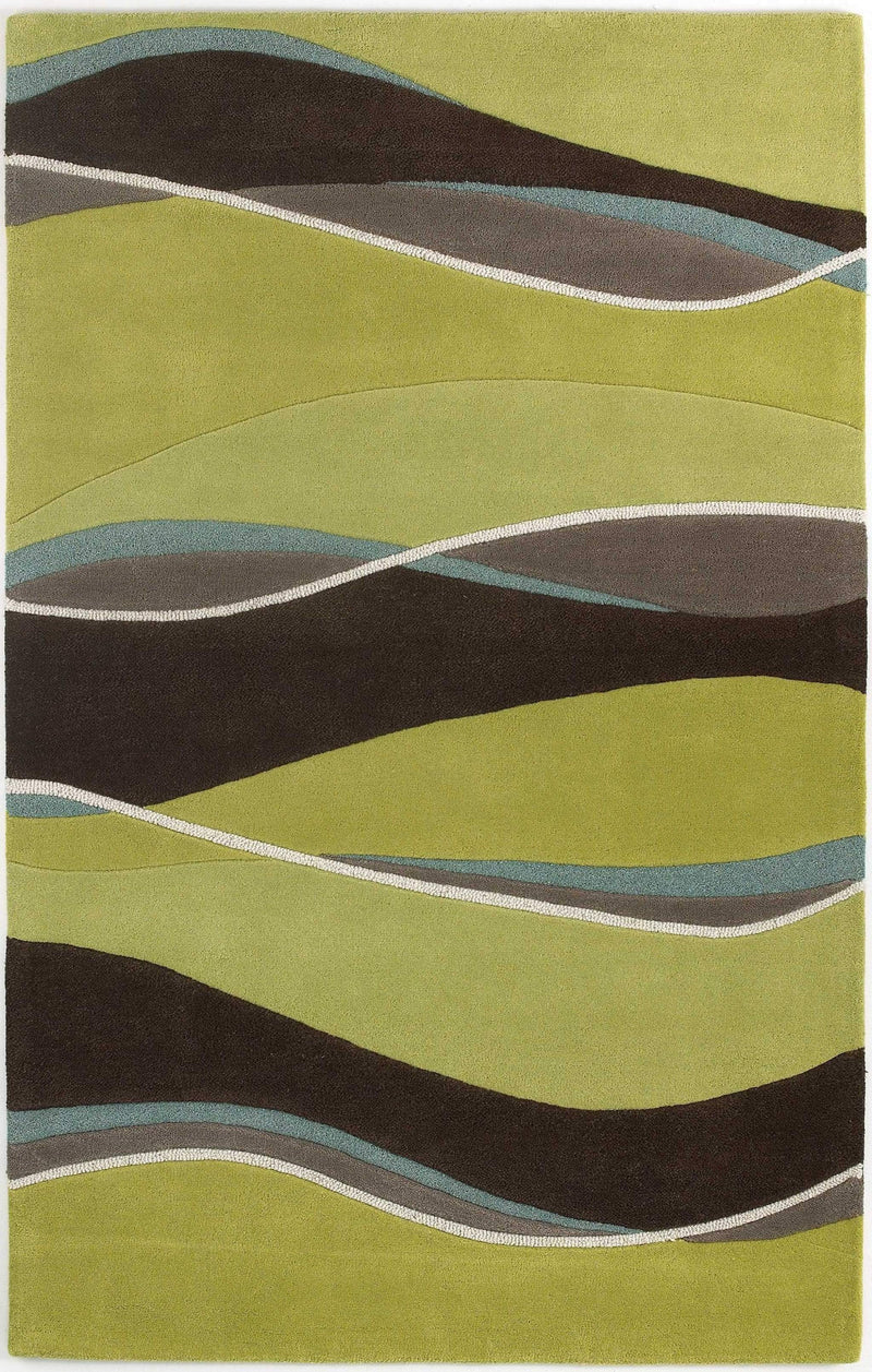 Rugs Cheap Rugs - 5' x 8' Wool Lime/Mocha Area Rug HomeRoots