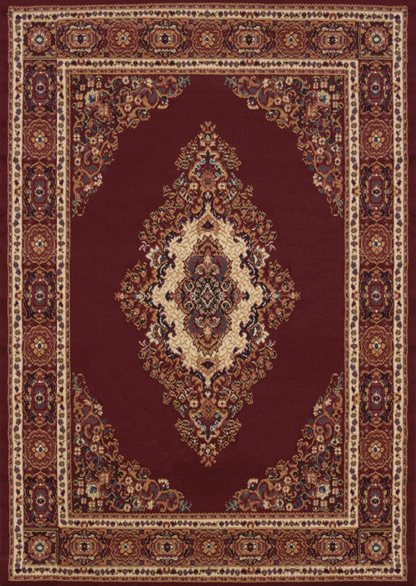 Rugs Cheap Rugs 63" x 90" x 0.3" Burgundy Polypropylene Area Rug 9567 HomeRoots