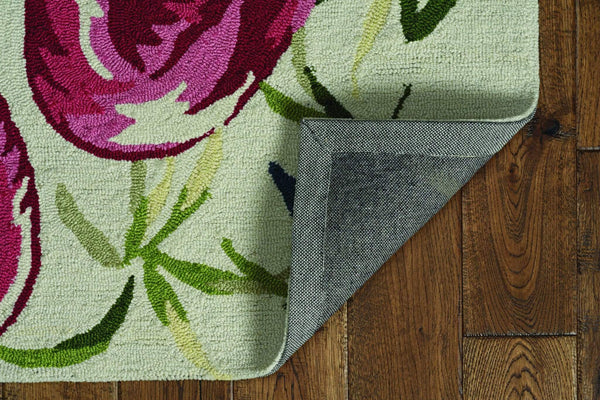 Rugs Cheap Rugs For Sale - 27" X 45" X 0.'25" Ivory/Pink Polyester Rug HomeRoots