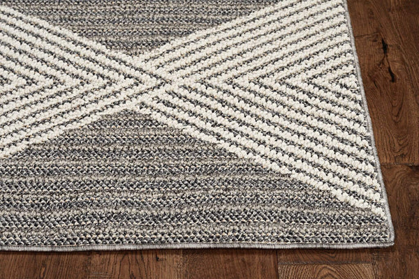 Rugs Cheap Rugs For Sale - 31" X 93" X 0.'25" Grey/Ivory Polypropylene Rug HomeRoots