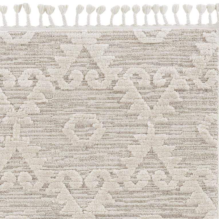 Rugs Cheap Rugs For Sale - 63" X 91" X 0.'25" Ivory Beige Polyester Rug HomeRoots