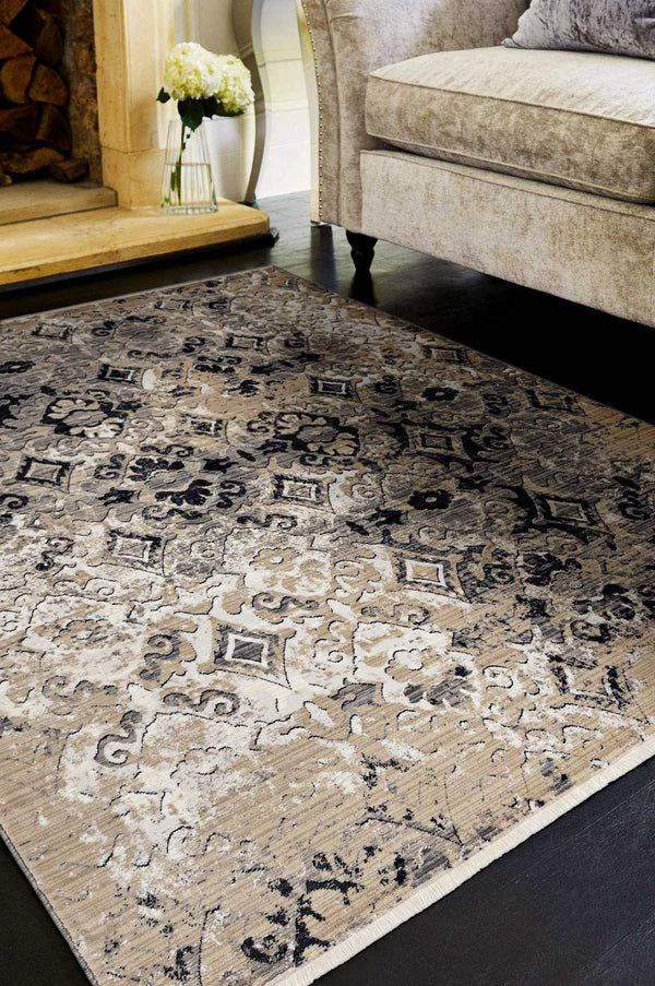 Rugs Cheap Rugs For Sale - 63" X 91" X 0.'5" Ivory/Beige Polypropylene Rug HomeRoots