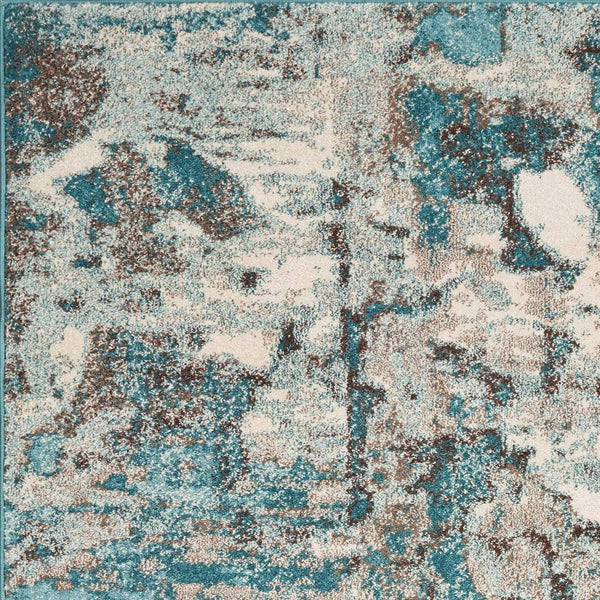 Rugs Cheap Rugs For Sale - 79" X 114" X 0.'5" Ivory/Teal Polypropylene Rug HomeRoots