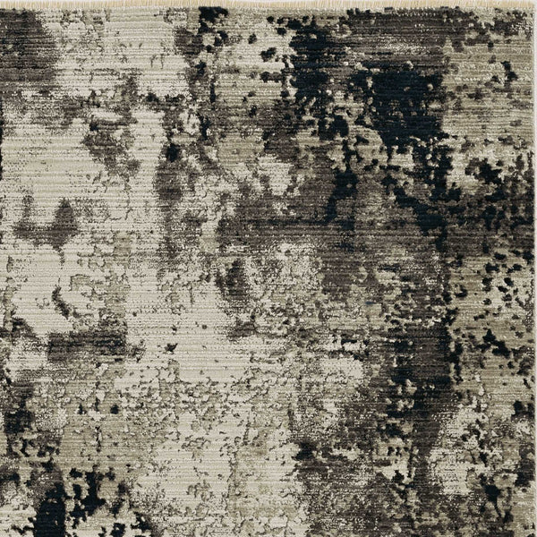 Rugs Cheap Rugs Online - 47" X 65" X 0.'25" Ivory/Charcoal Polyester Rug HomeRoots