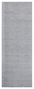 Rugs Cheap Runner Rugs - 31" x 86" x 0.39" Blue/Grey Polyester/Olefin Runner Rug HomeRoots