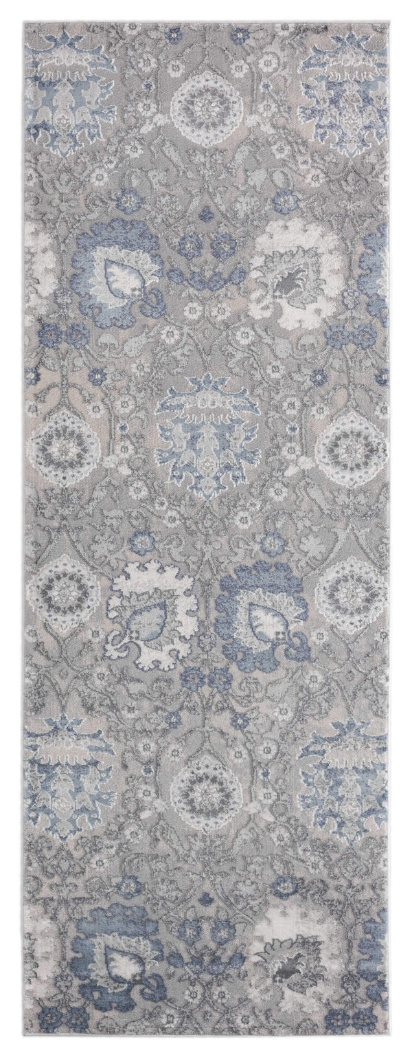 Rugs Cheap Runner Rugs 31" x 86" x 0.39" Blue Polyester/Olefin Runner Rug 7887 HomeRoots