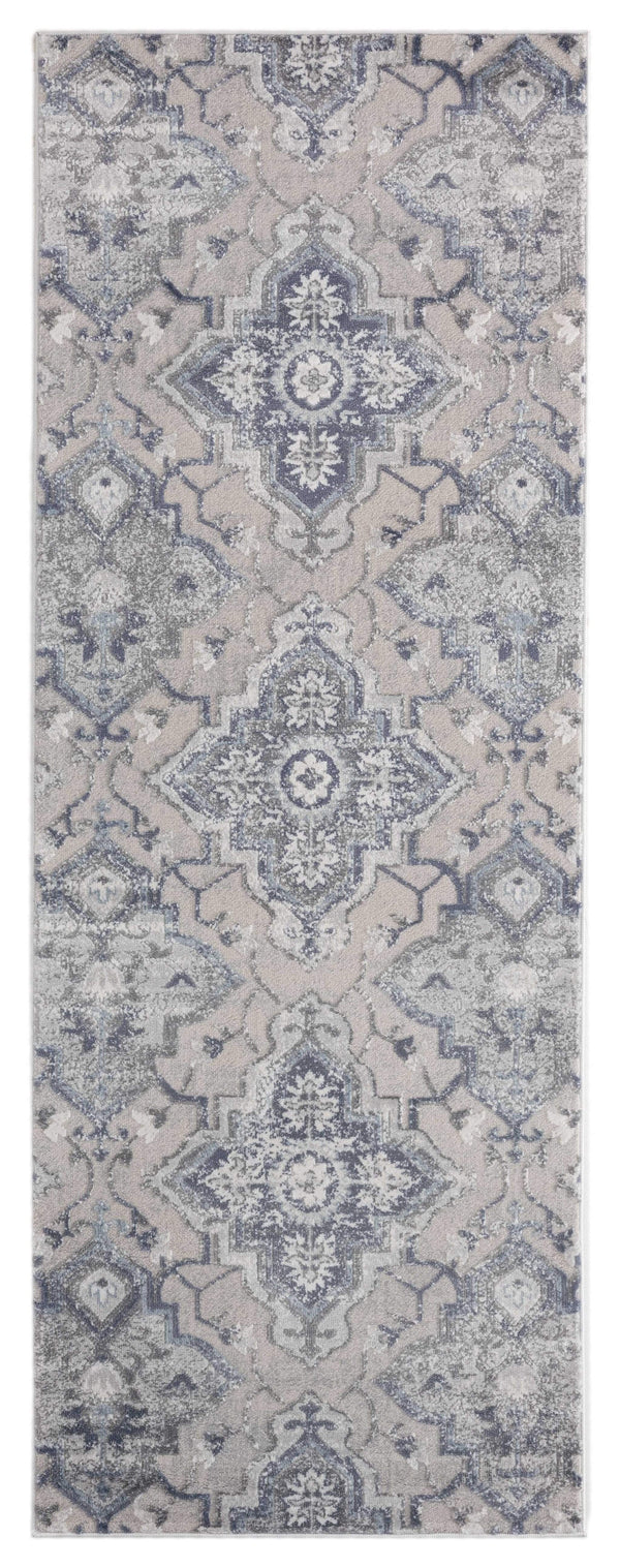 Rugs Cheap Runner Rugs 31" x 86" x 0.39" Blue Polyester/Olefin Runner Rug 7894 HomeRoots