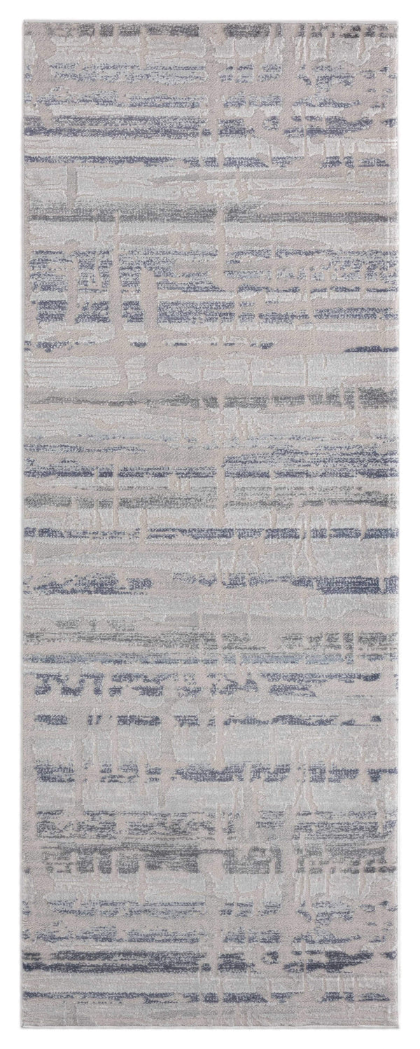 Rugs Cheap Runner Rugs 31" x 86" x 0.39" Blue Polyester/Olefin Runner Rug 7901 HomeRoots