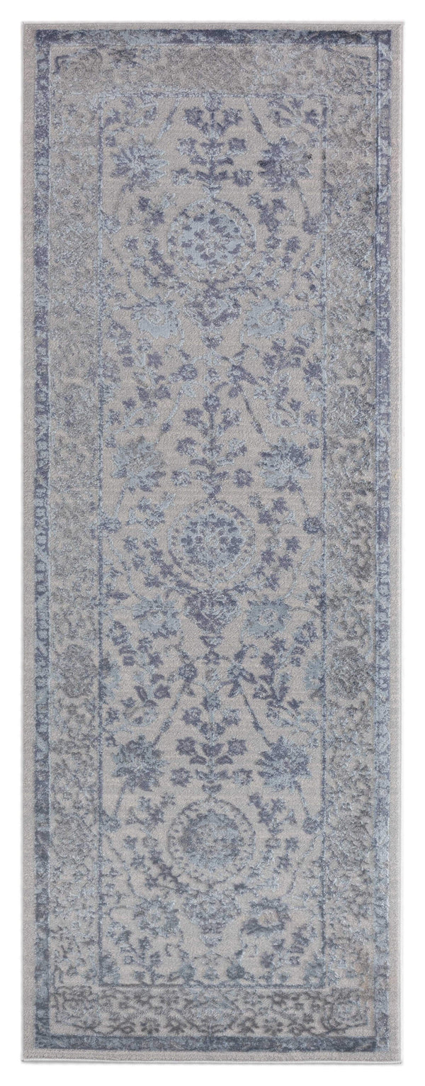 Rugs Cheap Runner Rugs - 31" x 86" x 0.39" Blue Polyester/Olefin Runner Rug HomeRoots