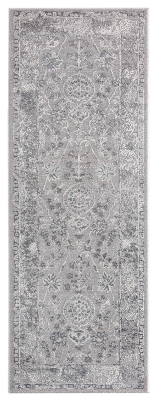 Rugs Cheap Runner Rugs 31" x 86" x 0.39" Grey Polyester/Olefin Runner Rug 7859 HomeRoots
