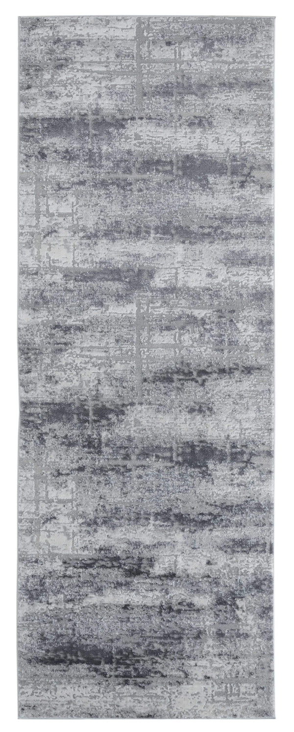 Rugs Cheap Runner Rugs - 31" x 86" x 0.39" Grey Polyester/Olefin Runner Rug HomeRoots