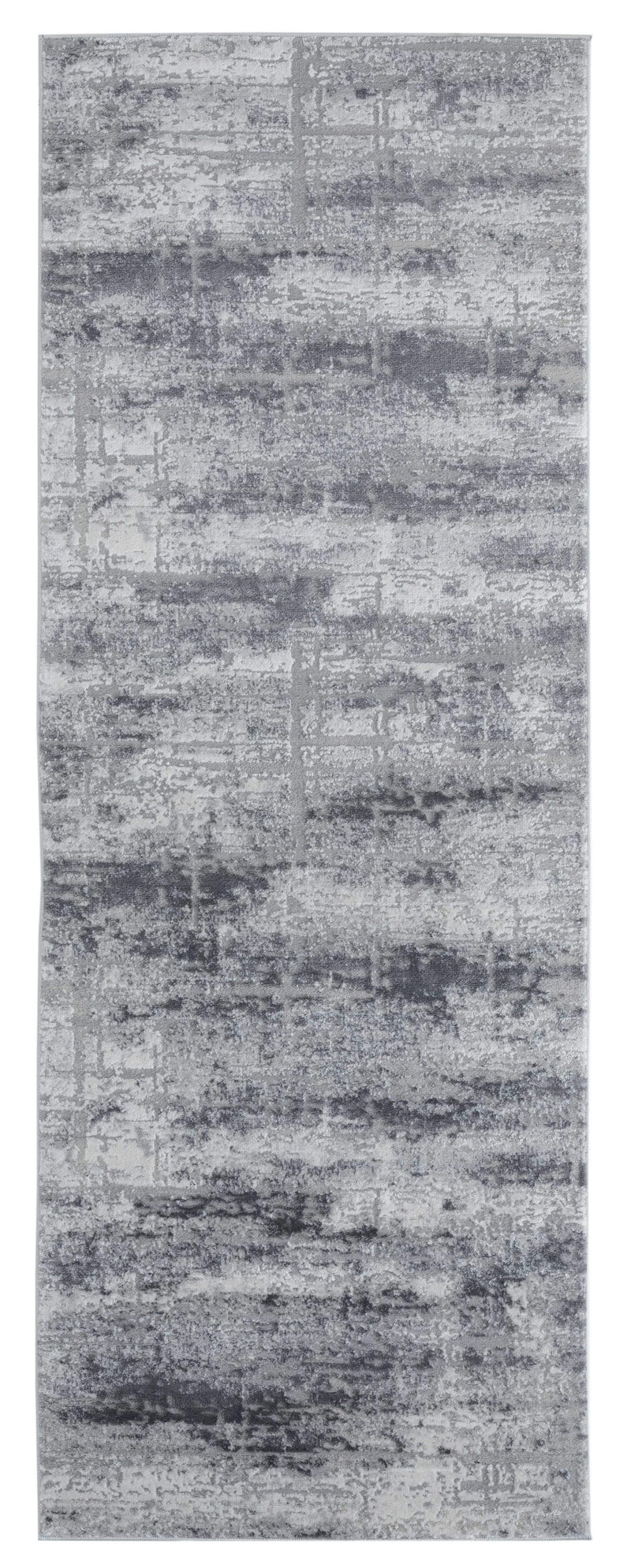 Rugs Cheap Runner Rugs - 31" x 86" x 0.39" Grey Polyester/Olefin Runner Rug HomeRoots