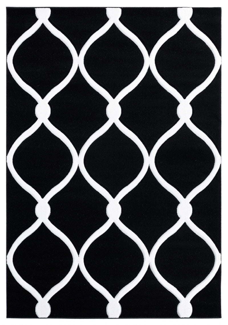 Rugs Cheap Runner Rugs 31" x 88" x 0.53" Black Olefin/Polypropylene Runner Rug 7484 HomeRoots