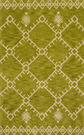 Rugs Cheap Runner Rugs - 63" x 86" x 0.79" Apple Green Polyester Runner Rug HomeRoots