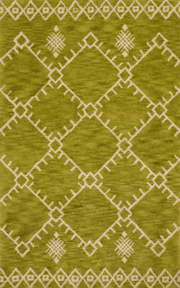 Rugs Cheap Runner Rugs - 63" x 86" x 0.79" Apple Green Polyester Runner Rug HomeRoots