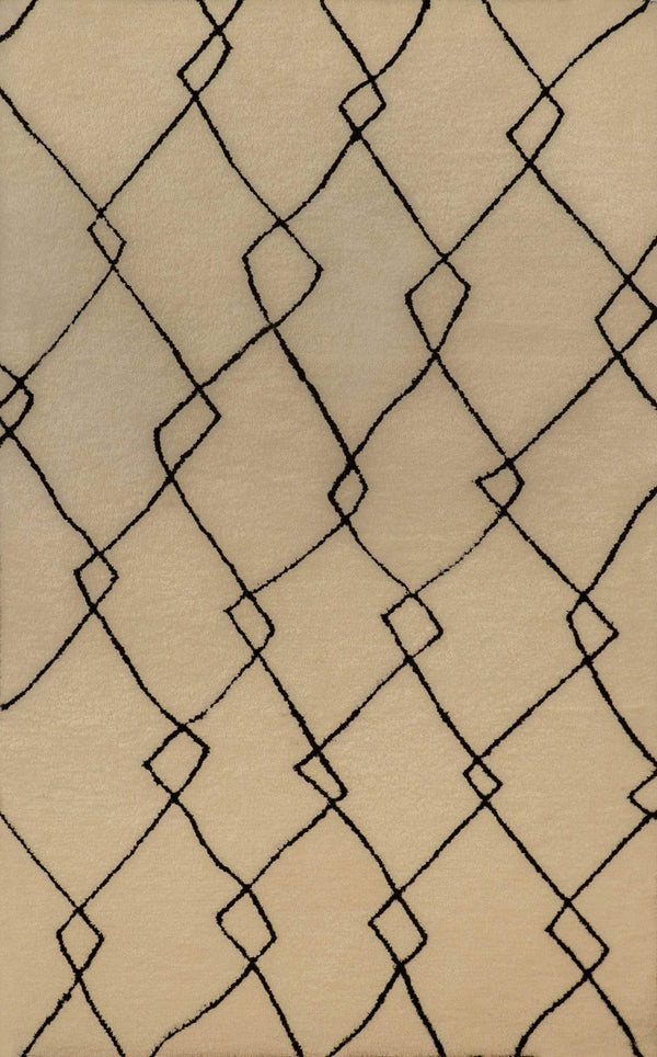 Rugs Cheap Runner Rugs - 63" x 86" x 0.79" Black Polyester Runner Rug HomeRoots