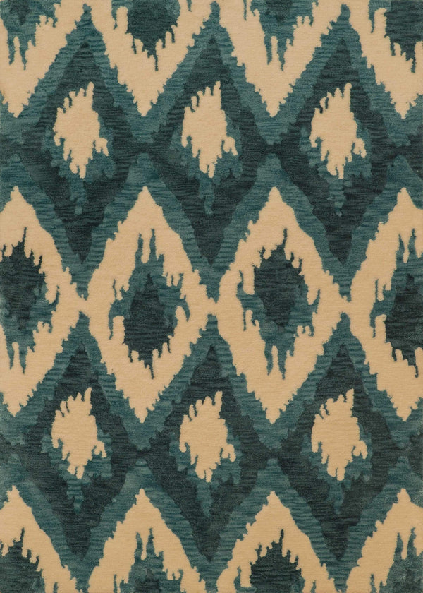 Rugs Cheap Runner Rugs 63" x 86" x 0.79" Denim Blue Polyester Runner Rug 7835 HomeRoots