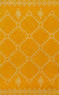 Rugs Cheap Runner Rugs - 63" x 86" x 0.79" Yellow Polyester Runner Rug HomeRoots