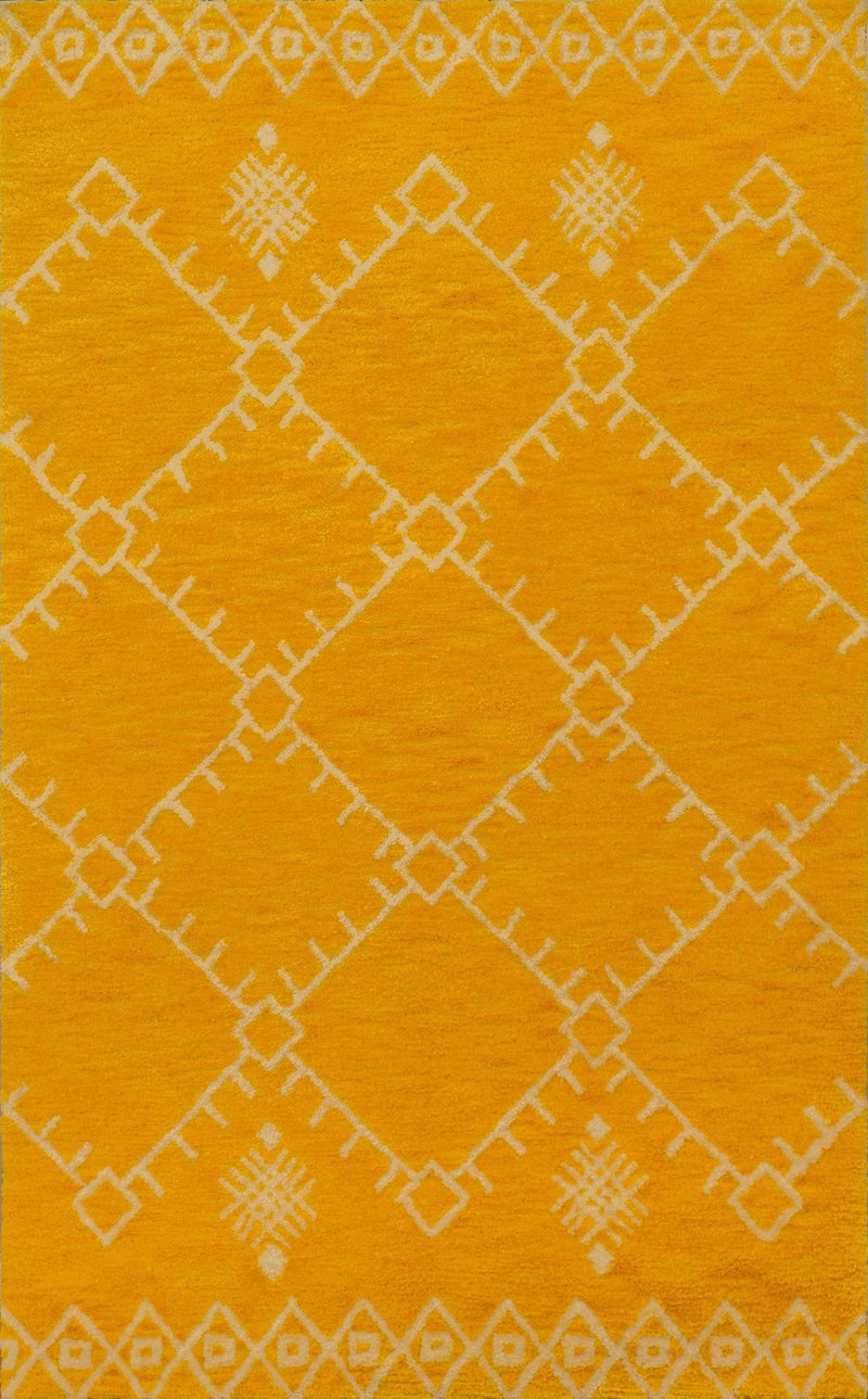 Rugs Cheap Runner Rugs - 63" x 86" x 0.79" Yellow Polyester Runner Rug HomeRoots