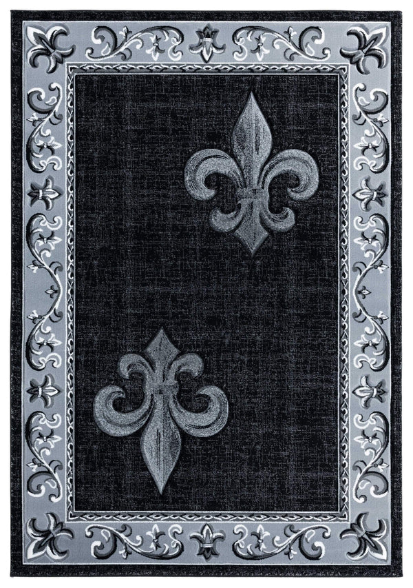 Rugs Christmas Rugs 22" x 32" x 0.53" Grey Olefin/Polypropylene Accent Rug 7429 HomeRoots