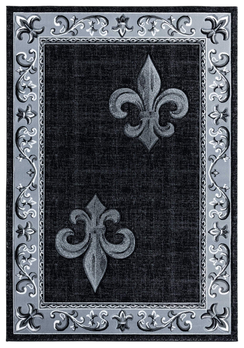 Rugs Christmas Rugs 22" x 32" x 0.53" Grey Olefin/Polypropylene Accent Rug 7429 HomeRoots