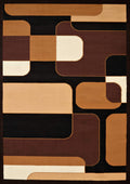 Rugs Christmas Rugs - 63" x 86" x 0.4" Brown Olefin Area Rug HomeRoots