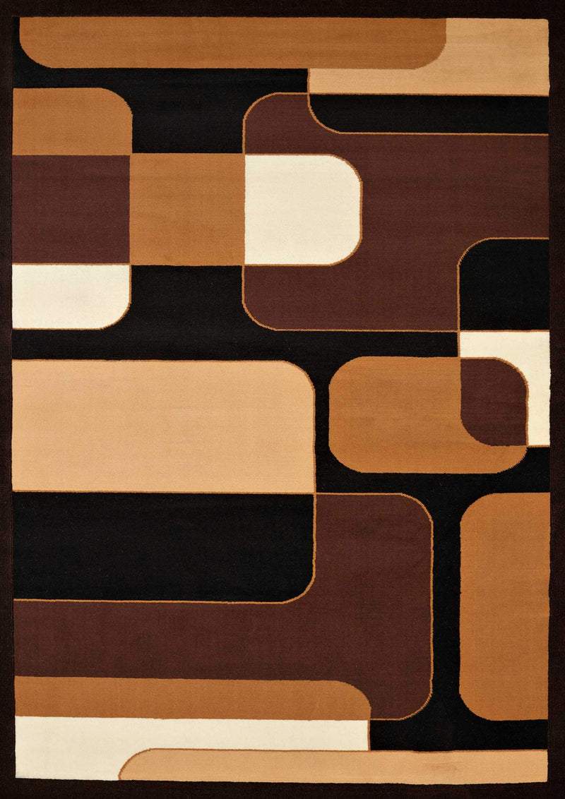 Rugs Christmas Rugs - 63" x 86" x 0.4" Brown Olefin Area Rug HomeRoots