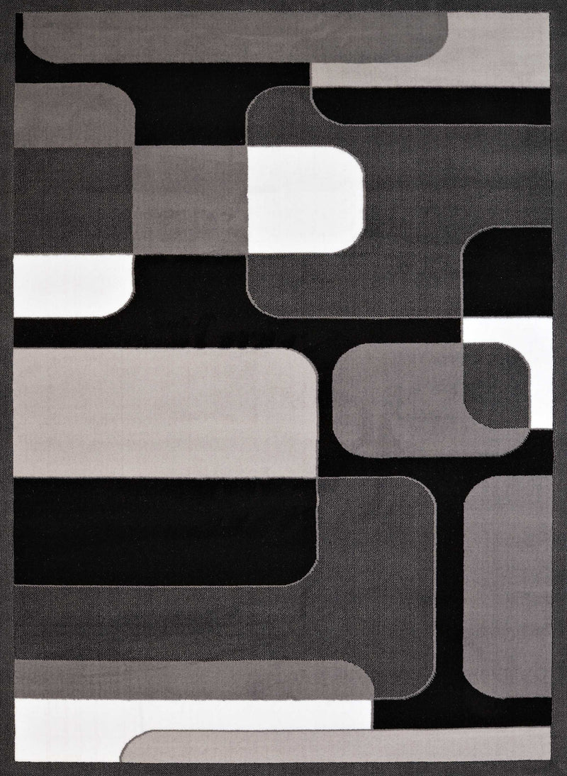 Rugs Christmas Rugs 94" x 126" x 0.4" Grey Olefin Oversize Rug 7600 HomeRoots