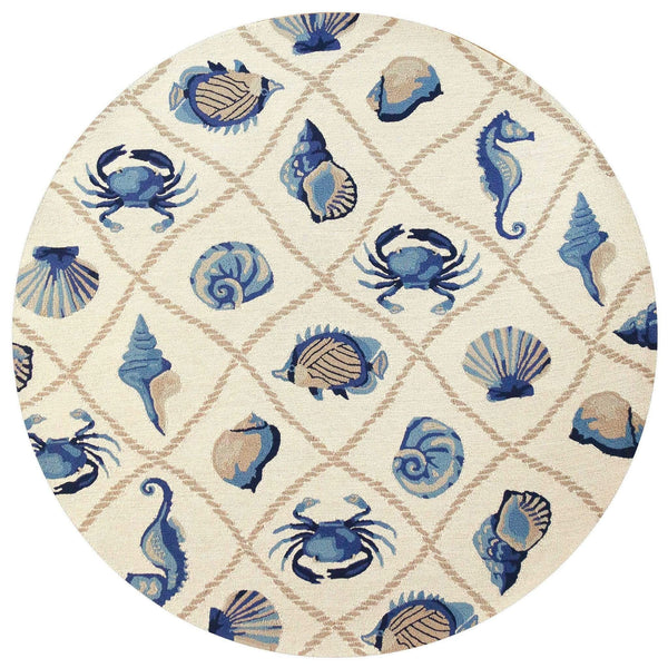 Rugs Clearance Area Rugs - 7'6" Round UV-treated Polypropylene Sand Area Rug HomeRoots