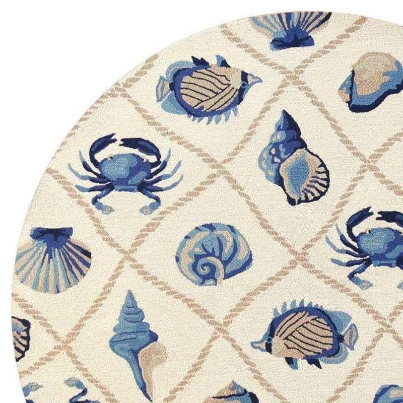 Rugs Clearance Area Rugs - 7'6" Round UV-treated Polypropylene Sand Area Rug HomeRoots