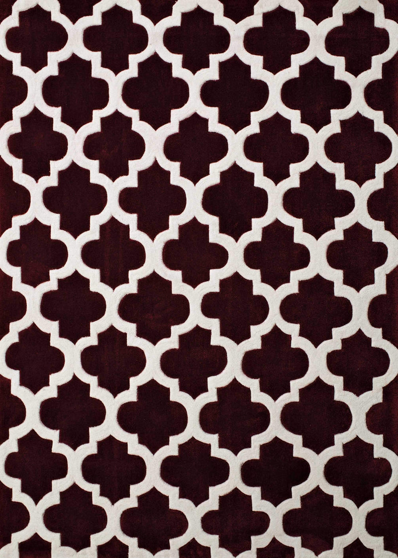 Rugs Clearance Rugs - 22" x 26" x 0.47" Burgundy Polyester Accent Rug HomeRoots
