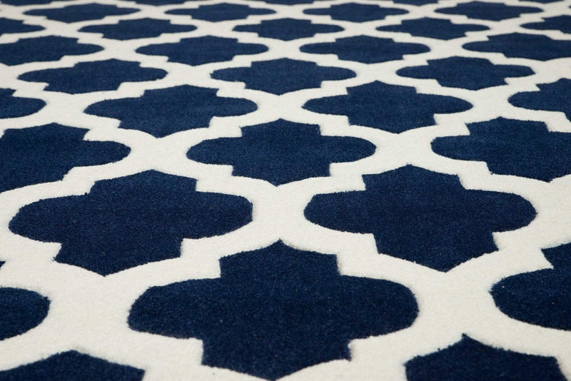 Rugs Clearance Rugs - 22" x 26" x 0.47" Navy Polyester Accent Rug HomeRoots