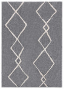 Rugs Clearance Rugs 23" x 36" x 1.2" Grey Microfiber Polyester Accent Rug 1548 HomeRoots