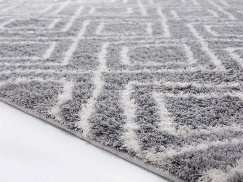Rugs Clearance Rugs - 23" x 36" x 1.2" Grey Microfiber Polyester Accent Rug HomeRoots