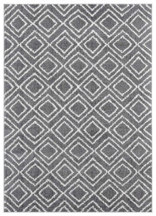 Rugs Clearance Rugs - 39" x 59" x 1.2" Grey Microfiber Polyester Mat Rug HomeRoots