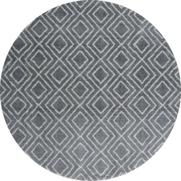 Rugs Clearance Rugs - 94" x 94" x 1.2" Grey Microfiber Polyester Round Rug HomeRoots