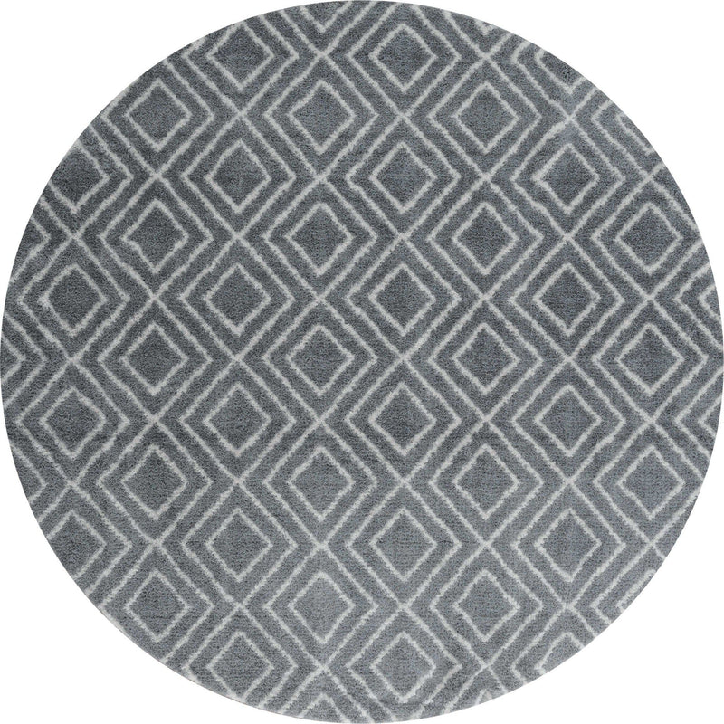 Rugs Clearance Rugs - 94" x 94" x 1.2" Grey Microfiber Polyester Round Rug HomeRoots
