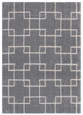 Rugs Contemporary Rugs 23" x 36" x 1.2" Grey Microfiber Polyester Accent Rug 1626 HomeRoots