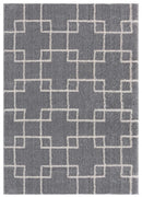 Rugs Contemporary Rugs 23" x 36" x 1.2" Grey Microfiber Polyester Accent Rug 1626 HomeRoots