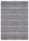 Rugs Contemporary Rugs 39" x 59" x 1.2" Grey Microfiber Polyester Mat Rug 1568 HomeRoots