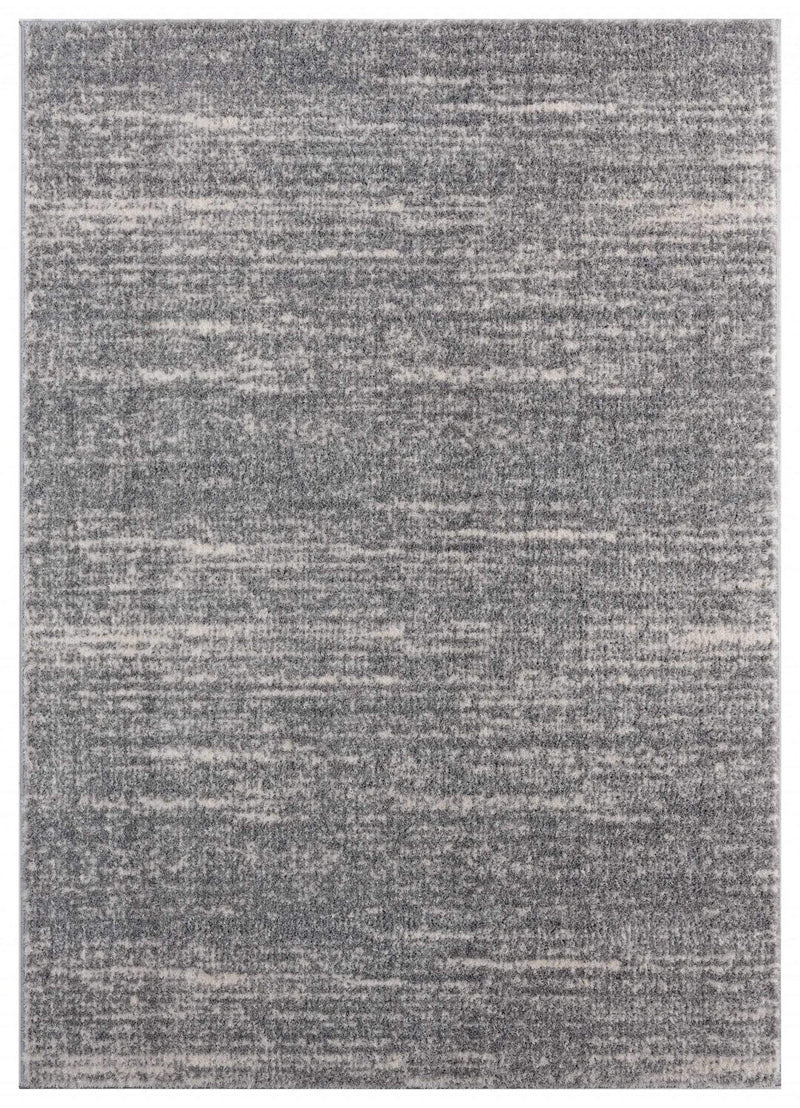 Rugs Contemporary Rugs 39" x 59" x 1.2" Grey Microfiber Polyester Mat Rug 1694 HomeRoots